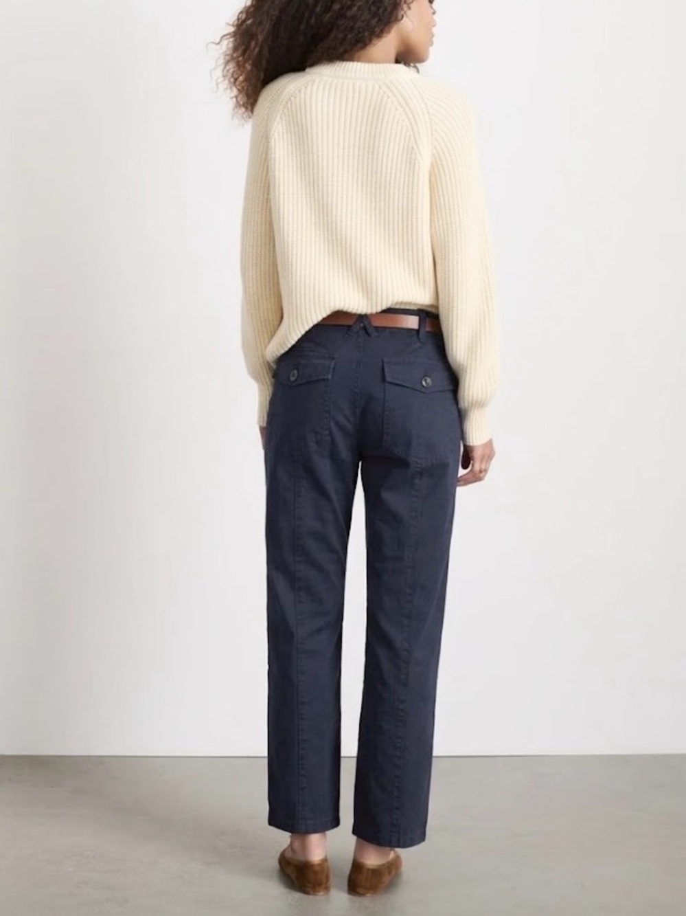 Alex Mill Neil Utility Straight Leg Pant Cotton Linen Washed Navy Size 8 NWT - Picture 2 of 12